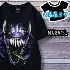 古着マーベルベノムデカロゴアメコミTシャツ黒ブラックL