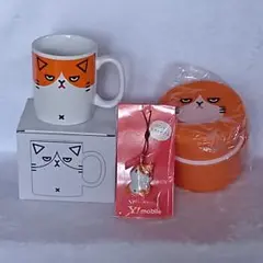 ふてニャン ワイモバイル マグカップ 弁当箱 スマホピアス ３点