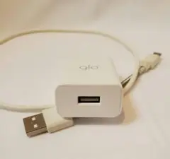 ★9/2迄限定価格★glo グロー純正 充電器 ACアダプタ USB充電器 白