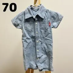 デニム風 ロンパース 《70》