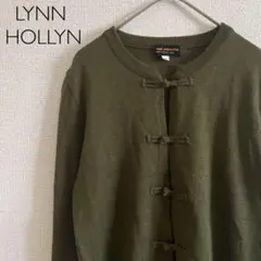 LYNN HOLLYN ニットカーディガンセーター カーキ チャイナ ウール混