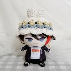 【即購入可】クリーム×水色のチューリップ模様の帽子
