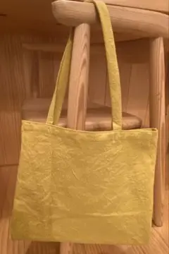 麻トートバッグ マスタード　ハンドメイド