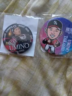 若鷹ガチャホークス　海野選手缶バッチ
