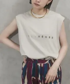 【2024SS】hunch 箔プリントロゴノースリーブTシャツ