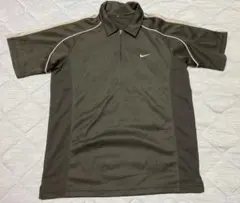 Nike ダークグレー ポロシャツ ジッパー付き