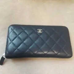CHANEL・マトラッセ・長財布・ネイビーキャビアスキン