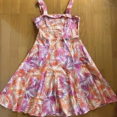 ローラアシュレイ ノースリーブワンピース コットン100 肩紐調節可 サイズ11