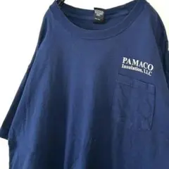ヘインズ Pamaco ポケット Tシャツ L ネイビー 紺色 古着