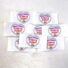 【Cherry sweet】8枚 布タグ 刺繍タグ 大きめ