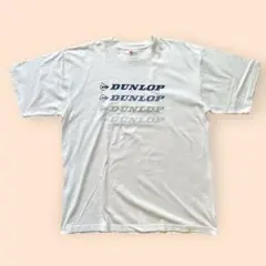 DUNLOP ダンロップ 半袖 プリント Tシャツ L 白 クルーネック