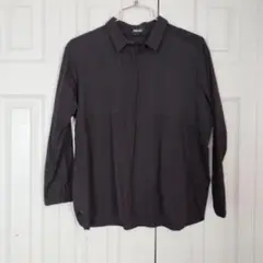 メランジェ ブラック 長袖シャツ
