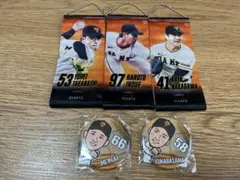 ジャイアンツ　つながるミニタペストリー　缶バッジ　高梨　井上　中川　平内　船迫