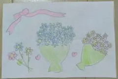 子どもが描いた絵　花束