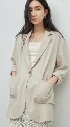 【極美品】GALLARDAGALANTEリネンメッシュシングルジャケット