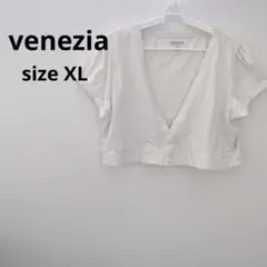 venezia 【XL】クロップドVネックトップス