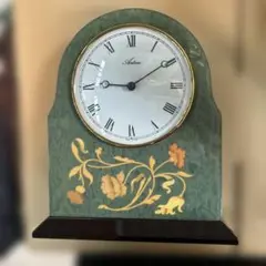 【動作良好】イタリア製？　ドイツ製？　Artemアルテム　置時計　象嵌細工