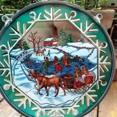 アメリカ ステンドグラスChristmas1981クリスマス新品グラスマスターズ