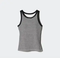UNIQLO ユニクロ　リブタンクトップ 3XL 黒と白のストライプ　新品