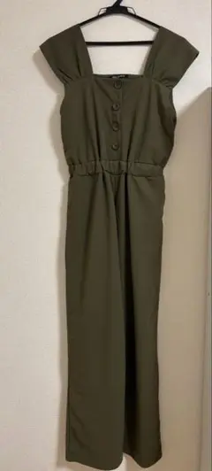 オリーブグリーン サロペット ノースリーブ