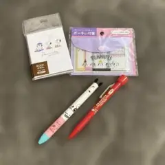 スヌーピー ポーチ付きメモ帳とペンセット