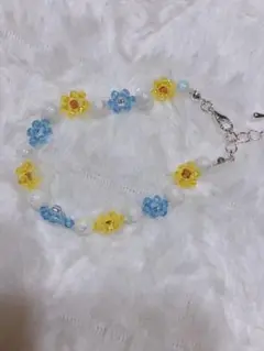 ひまわりと海のブレスレット