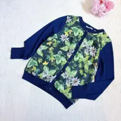 【新品】ドゥクラッセDo CLASSE カーディガン 花柄ボタニカル長袖　L