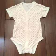 ベビーシャツ肌着 クリーム色 水玉模様 70cm