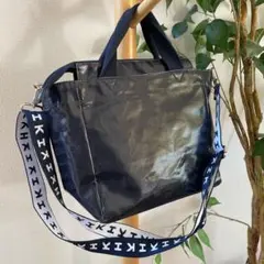 栗原はるみ　シャイニーバッグ　ショルダーバッグ　トートバッグ　ネイビー