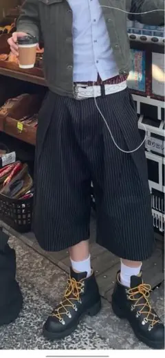 Shinzo Ukiyo Pinstripe Pleated Shorts 30
