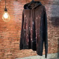 古着 NIKE 00s パーカー ペイント Y2K シティ ボロ グランジ 短丈
