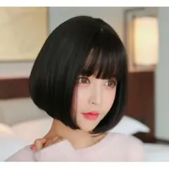ウィッグ 自然 黒 ナチュラルブラック さらつや ボブ ストレート