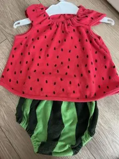 スイカ柄ベビー服セット