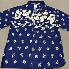 ハワイ製TROPICO アロハシャツ ネイビー Sレーヨン100