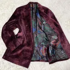 【美品】ETRO ダブル テーラードジャケット 54 ベロア パープル 希少