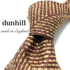 【極美品】dunhill ネクタイ 新品同様 ストライプ タイヤ痕 レトロ