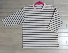 ストライプ Tシャツ Sサイズ　厚め　八分袖