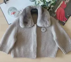新品同様!FOXEY カシミアチンチラ襟ジャケット希少42 Rene フォクシー