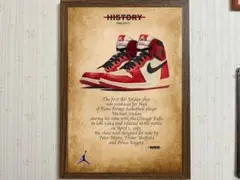 NIKE Air Jordan 1 レトロスニーカー新聞風フレーム付きA4サイズ