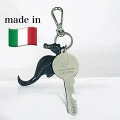 【美品】GENUINE LEATHERキーホルダー イタリア製 たつのおとしご