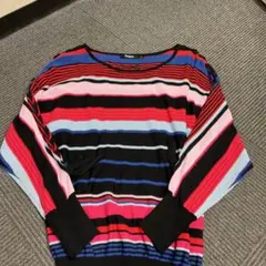 デシグアル ニット セーター 伸縮 ボーダー リボン
