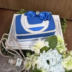 《再販》ウェットティッシュケース デコ ロイヤルブルー ハンドメイド