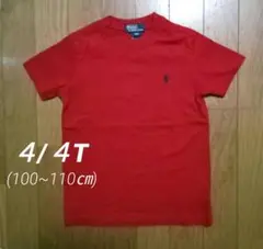 Ralph Lauren Tシャツ ４/４T (100～110㎝) 赤 シンプル