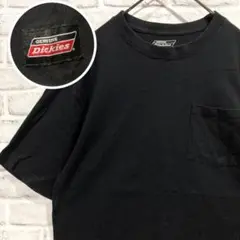 Dickies 黒 無地 ポケット付きTシャツ メンズMサイズ 古着 1874