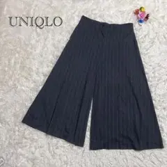 ユニクロ ガウチョパンツ ワイドパンツ ストライプ ゆったり　M〜L相当 楽ちん