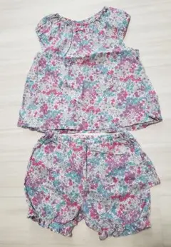 eBaby☆花柄セットアップ　80サイズ　ベビー女の子