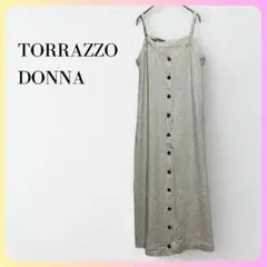 美品✨ TORRAZZO DONNA キャミワンピース ベージュ リネン風　麻混