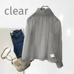 k2847ss【クリア】シースルーブラウス/美品 重ね着 おしゃれ感 大人可愛い