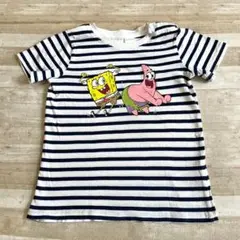 スポンジボブ ボーダー 半袖 Tシャツ 74
