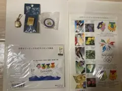 1998年開催の長野冬季オリンピックのピンバッジ2個セット